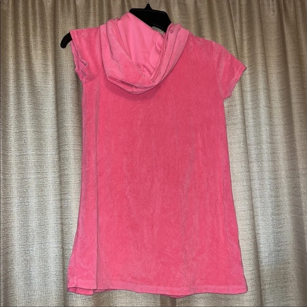 Girls Large (10/12) OP Pink Terry Cloth Zip Up Swim Suit Cover Up